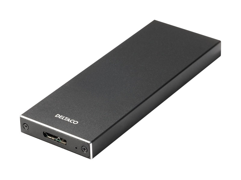 Deltaco Externt M.2 kabinett USB 3.0 5 Gbps Bla