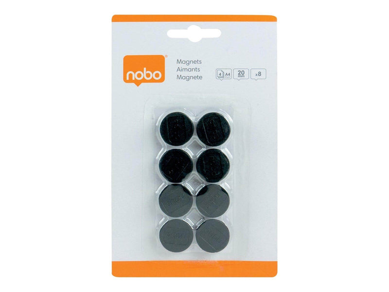 Nobo  Magnete, 20 mm, 8 Stück, blau, Blisterverpackung Schwarz
