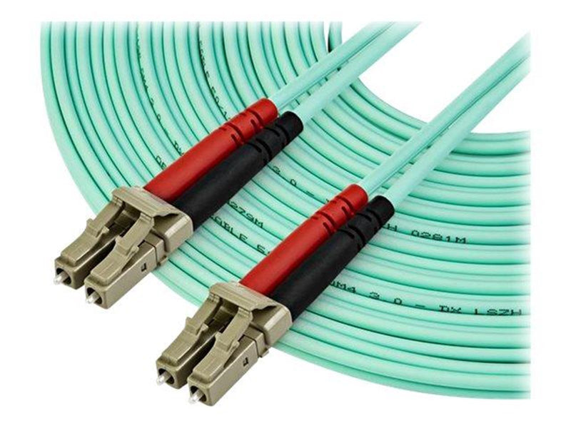 StarTech.com 10m OM4 LC to LC Multimode Duplex Fiber Optic Patch Cable - patch cable - 10 m - aqua - Blau - 10 meter