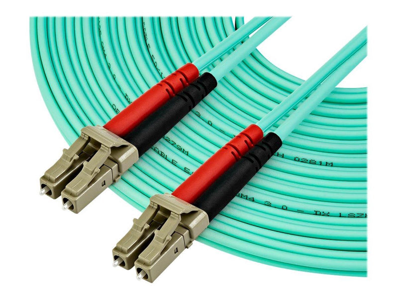 StarTech.com 10m OM4 LC to LC Multimode Duplex Fiber Optic Patch Cable - patch cable - 10 m - aqua - Blau - 10 meter