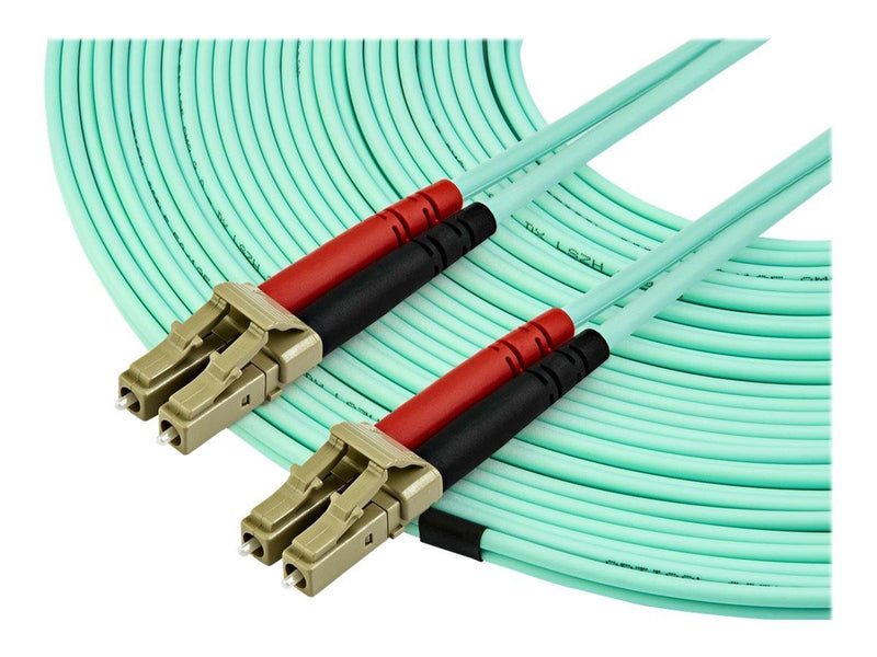 StarTech.com 15m OM3 LC to LC Multimode Duplex Fiber Optic Patch Cable - patch cable - 15 m - aqua - Blau - 15 meter