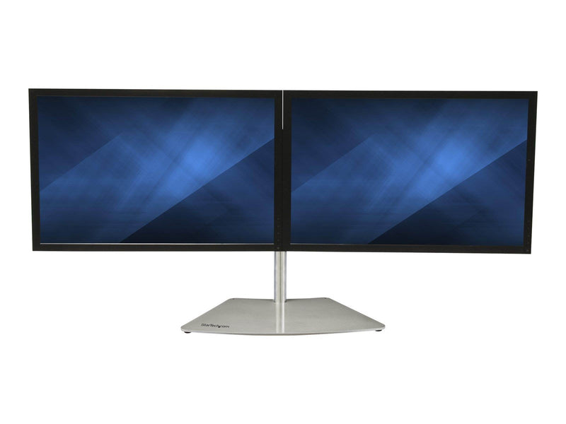 StarTech.com Dual-Monitor Stand for up to 24" Monitors - Horizontal Silver - stand