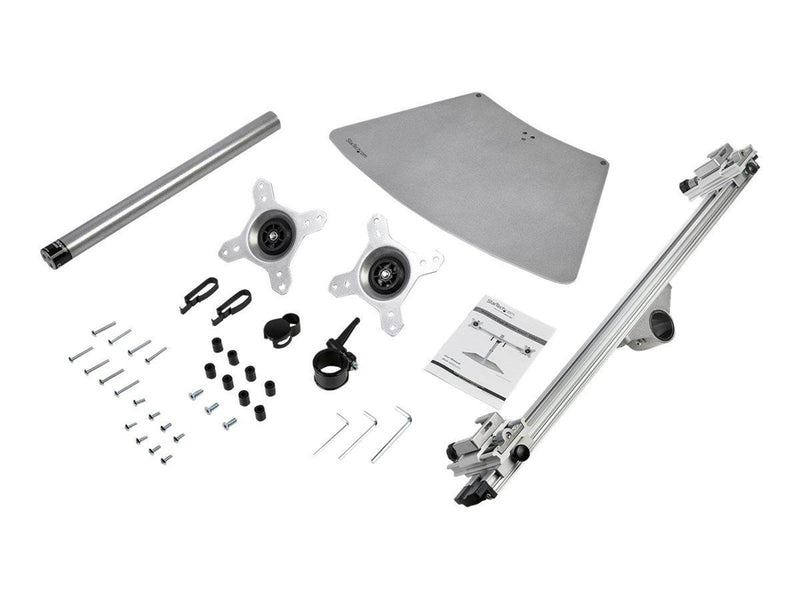 StarTech.com Dual-Monitor Stand for up to 24" Monitors - Horizontal Silver - stand