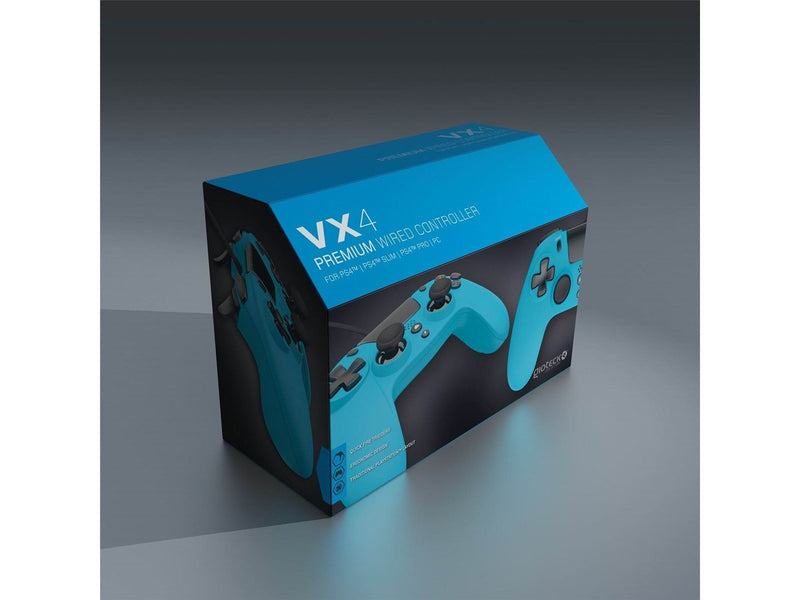 Gioteck VX4 Wired Blue Controller for PS4 - Wired Controller - Sony PlayStation 4