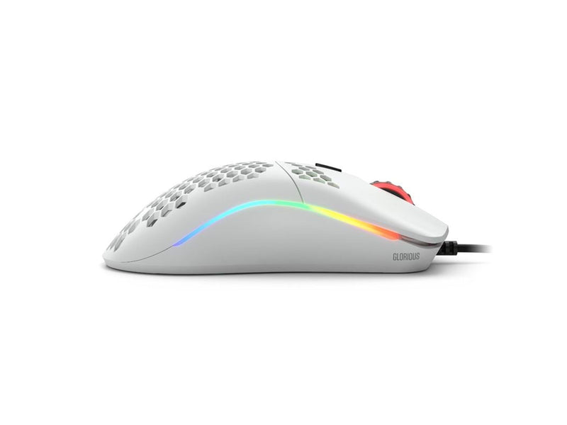 Glorious Model O- (Small) - Matte White - Gaming Maus (Weiß mit RGB Licht)