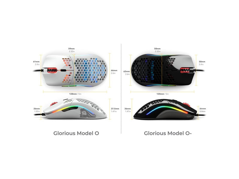 Glorious Model O- (Small) - Glossy Black - Gaming Maus (Schwarz mit RGB)