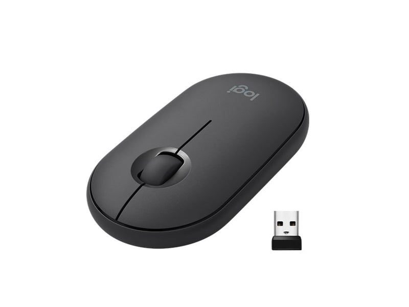 Logitech M350 Pebble Wireless Mouse - Graphite - Maus (Schwarz)