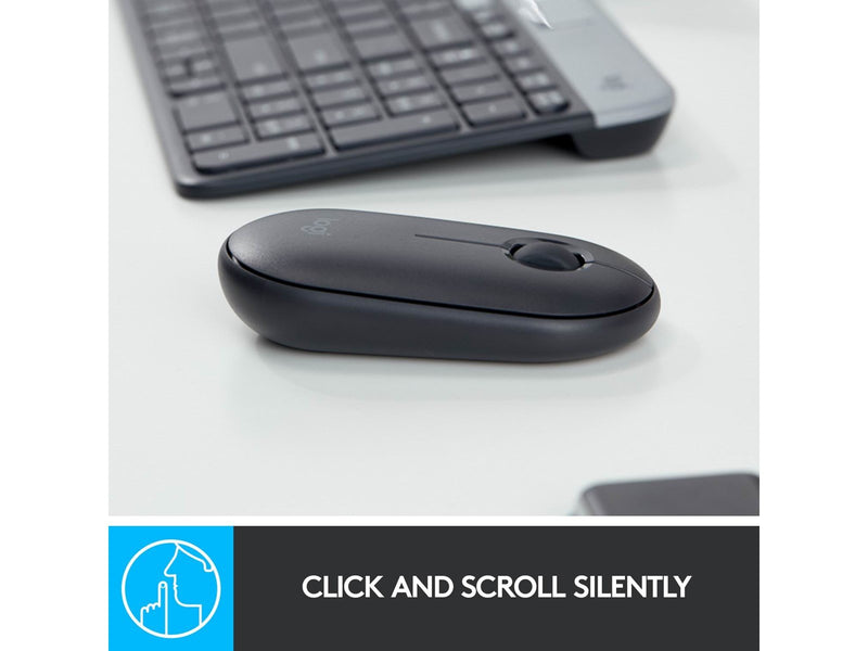 Logitech M350 Pebble Wireless Mouse - Graphite - Maus (Schwarz)