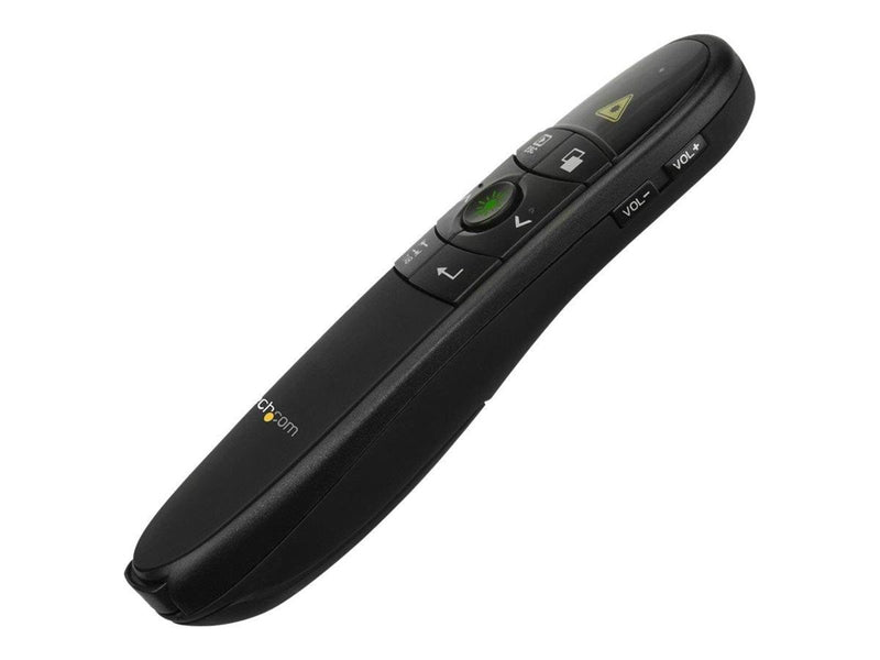 StarTech.com Wireless Presentation Remote w/ Green Laser Pointer - 90' presentation remote control - black