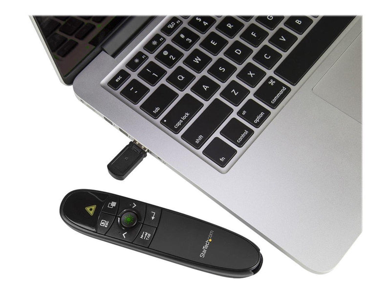 StarTech.com Wireless Presentation Remote w/ Green Laser Pointer - 90' presentation remote control - black