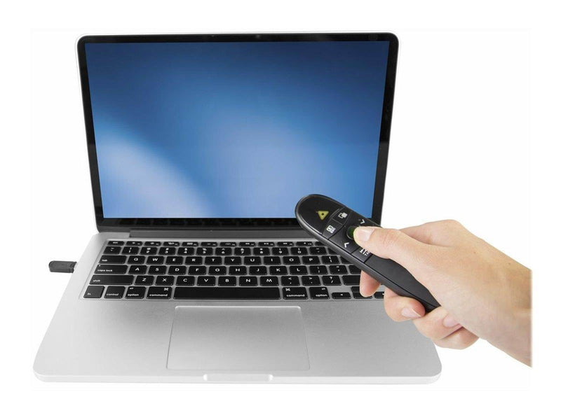 StarTech.com Wireless Presentation Remote w/ Green Laser Pointer - 90' presentation remote control - black