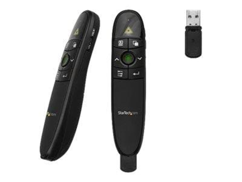 StarTech.com Wireless Presentation Remote w/ Green Laser Pointer - 90' presentation remote control - black