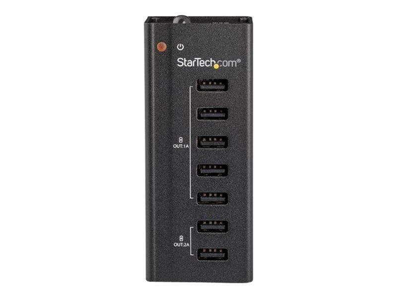 StarTech.com 7 Port USB Charging Station with 5x 1A Ports and 2x 2A Ports charging strip - + AC power adapter