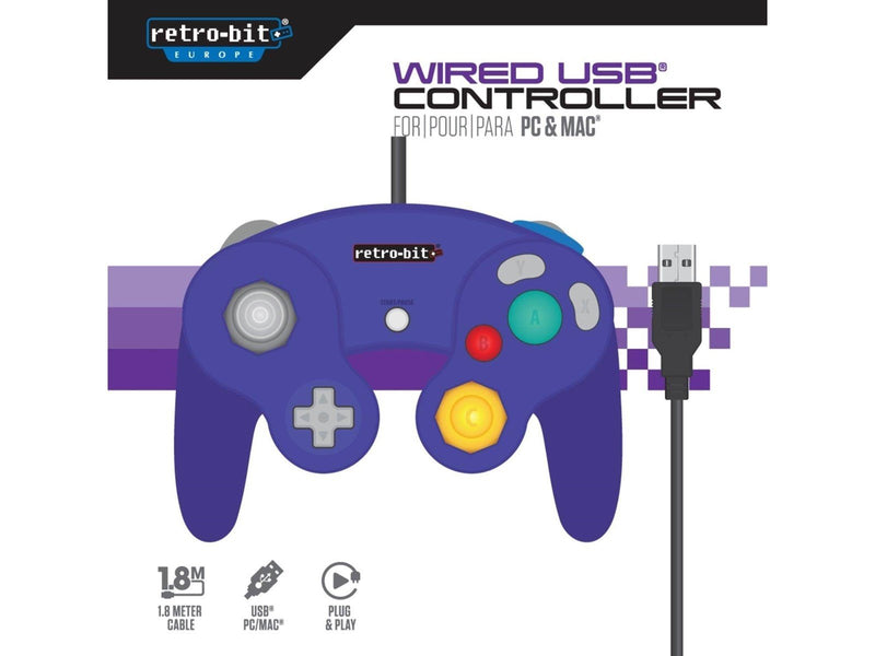 Retro-Bit GameCube Purple USB - Wired Controller - MAC
