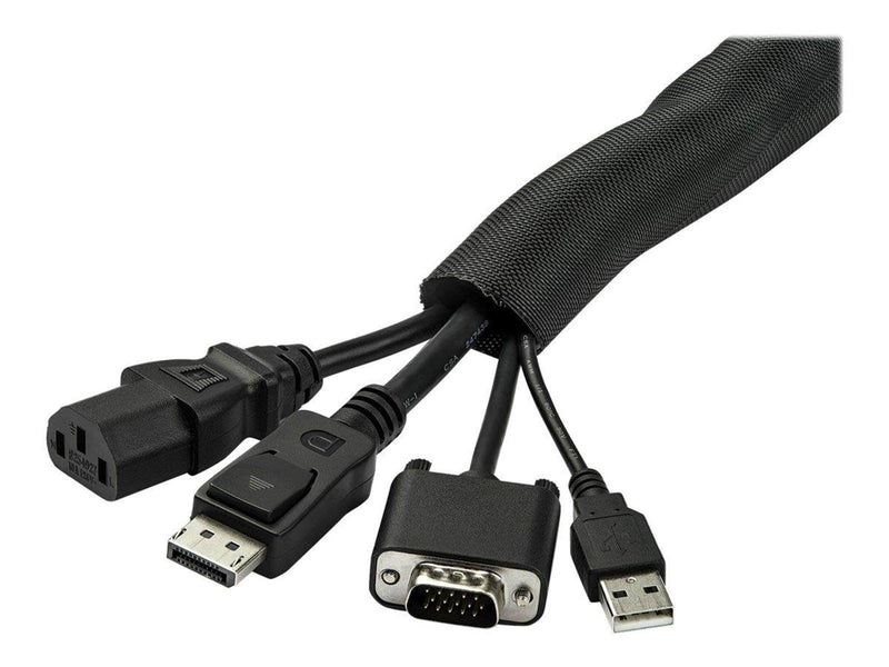 StarTech.com 15' / 4.6 m Cable Management Sleeve - Trimmable Fabric cable concealer