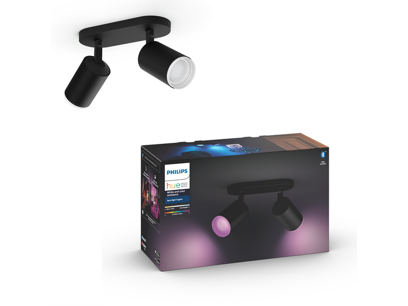 Philips Hue Fugato 2-er Spots 5.7W - schwarz