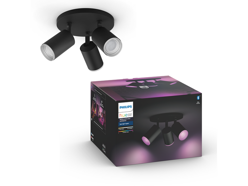 Philips Hue Fugato 3-er Spots 5.7W - schwarz