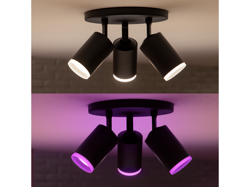 Philips Hue Fugato 3-er Spots 5.7W - schwarz