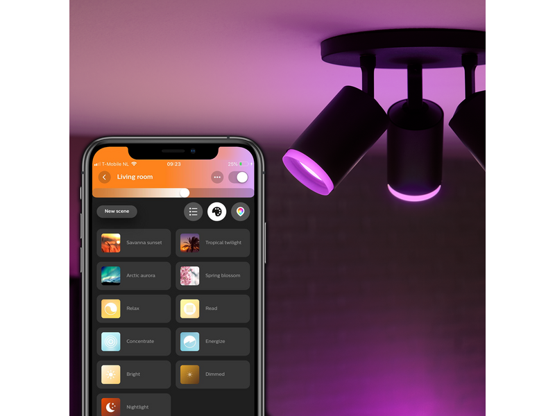 Philips Hue Fugato 3-er Spots 5.7W - schwarz