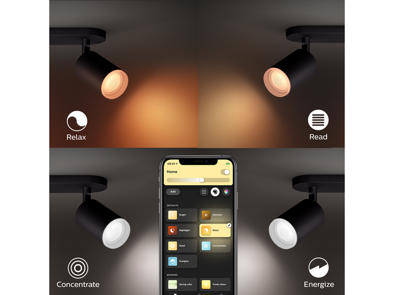 Philips Hue Fugato 3-er Spots 5.7W - schwarz