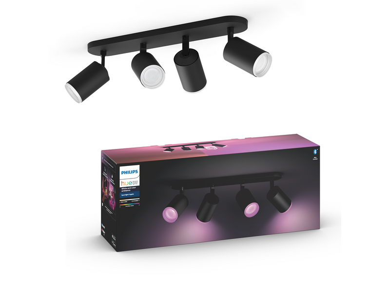 Philips Hue Fugato 4-er Spots 5.7W - schwarz