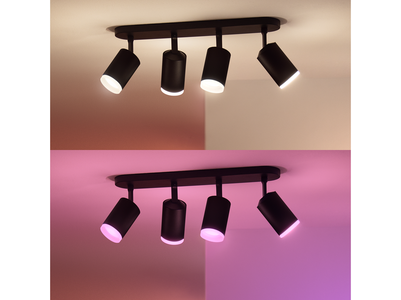 Philips Hue Fugato 4-er Spots 5.7W - schwarz