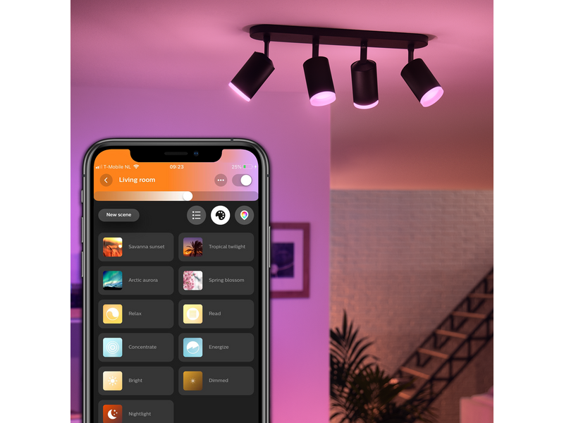 Philips Hue Fugato 4-er Spots 5.7W - schwarz
