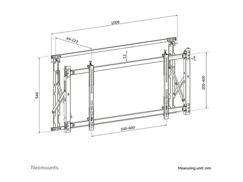 Neomounts LED-VW1750BLACK - wall mount 35 kg 200 x 200 mm
