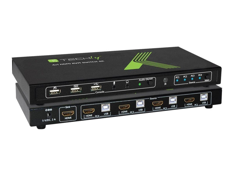 IC INTRACOM techly 4x1 USB HDMI KVM Switch 4Kx2K