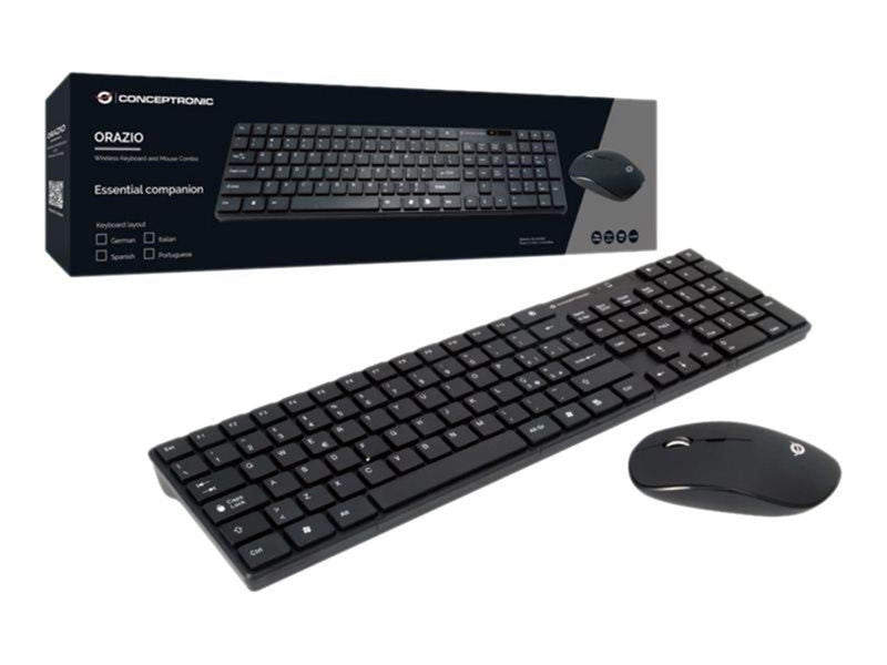 Conceptronics ORAZIO - Tastatur & Maus Set - Spanisch - Schwarz