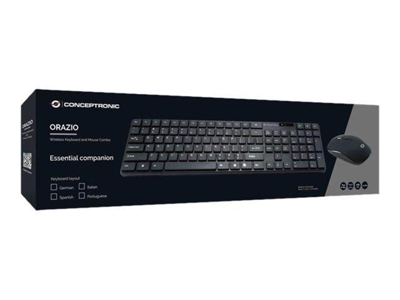 Conceptronics ORAZIO - Tastatur & Maus Set - Italienisch - Schwarz