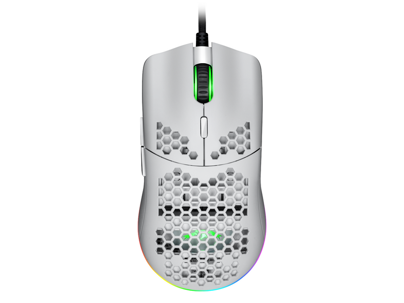 DUTZO Keiryō RGB - Matt White - Gaming Maus (Weiß mit RGB Licht)