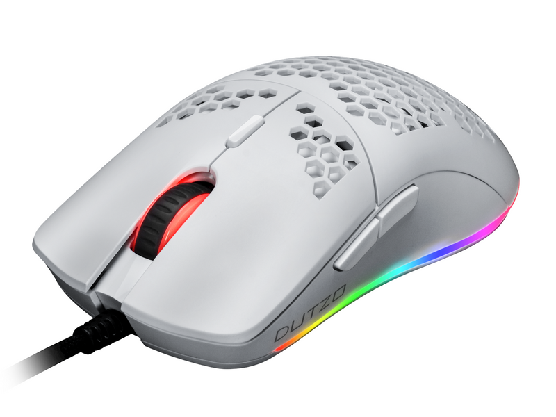 DUTZO Keiryō RGB - Matt White - Gaming Maus (Weiß mit RGB Licht)