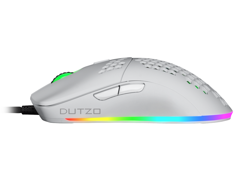 DUTZO Keiryō RGB - Matt White - Gaming Maus (Weiß mit RGB Licht)