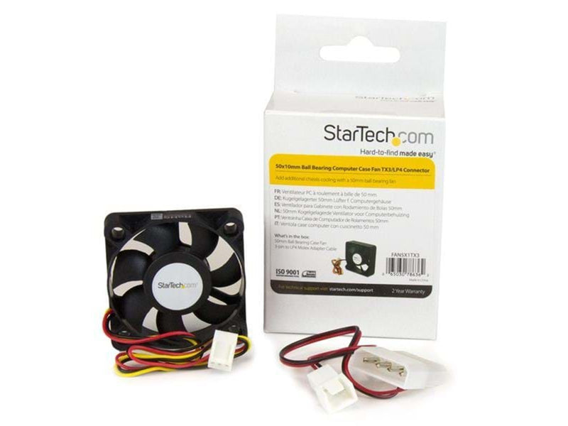 StarTech.com Case Fan 50mm - FAN5X1TX3 - Gehäuselüfter - 50mm - Schwarz