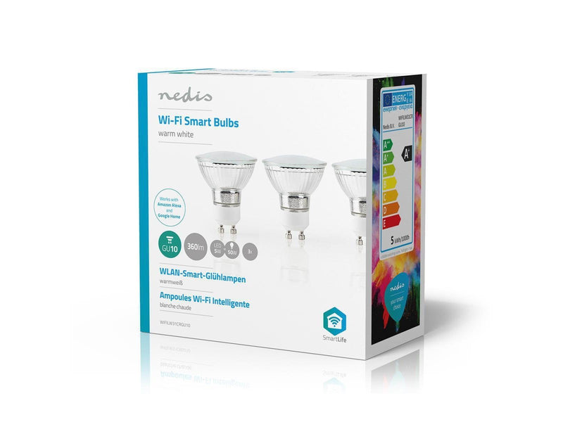 Nedis Wi-Fi Smart LED-pære | Varm Hvid | GU10 | 3-pak
