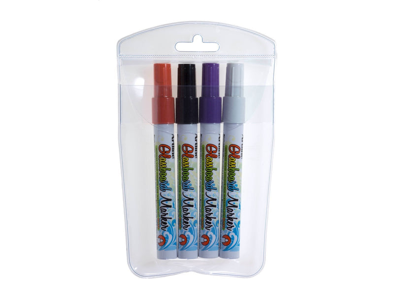 Artline EPG-4/4W1 Glassboard Marker set White Black Viol