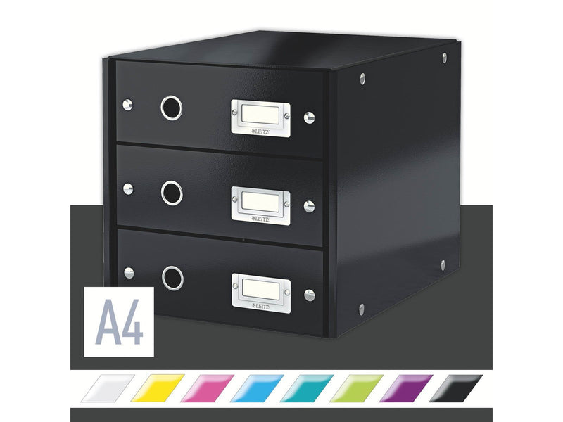 Leitz  Click & Store WOW Schubladenset (3 Schubladen) Schwarz