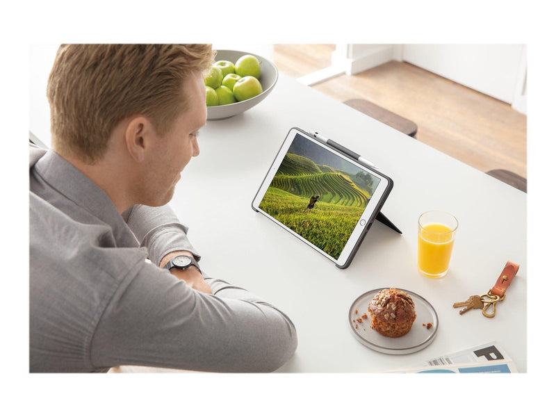 Logitech Combo Touch for iPad 10.2" 7/8/9th Gen - CH - Tastatur & Folio-Set - Schweiz - Grau