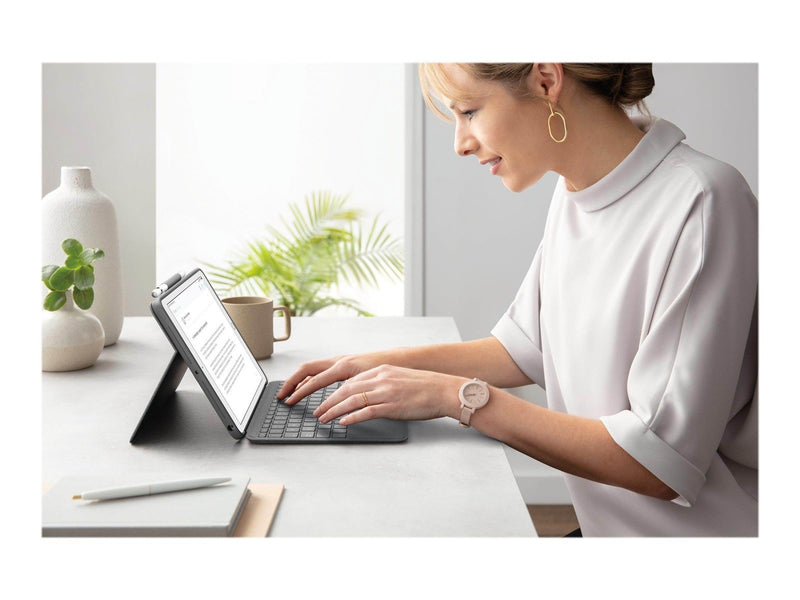 Logitech Combo Touch for iPad 10.2" 7/8/9th Gen - CH - Tastatur & Folio-Set - Schweiz - Grau