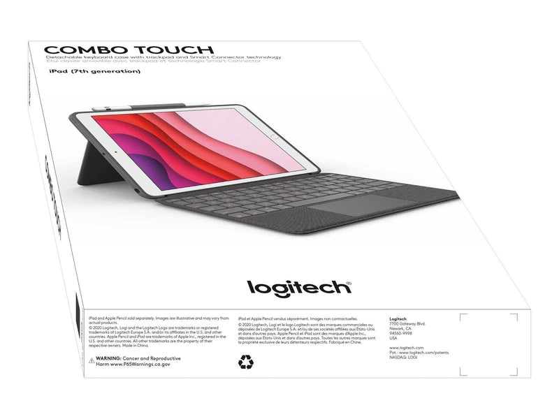 Logitech Combo Touch for iPad 10.2" 7/8/9th Gen - CH - Tastatur & Folio-Set - Schweiz - Grau
