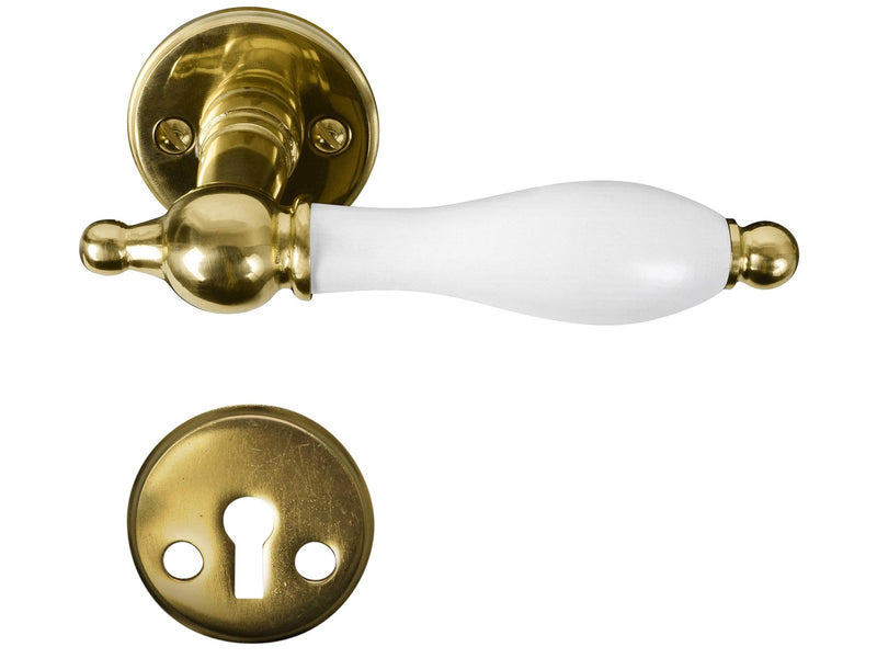 Homeit Brass door handle – white grip