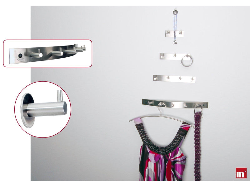 Homeit Coat rack stud with 2 pegs - stainless steel