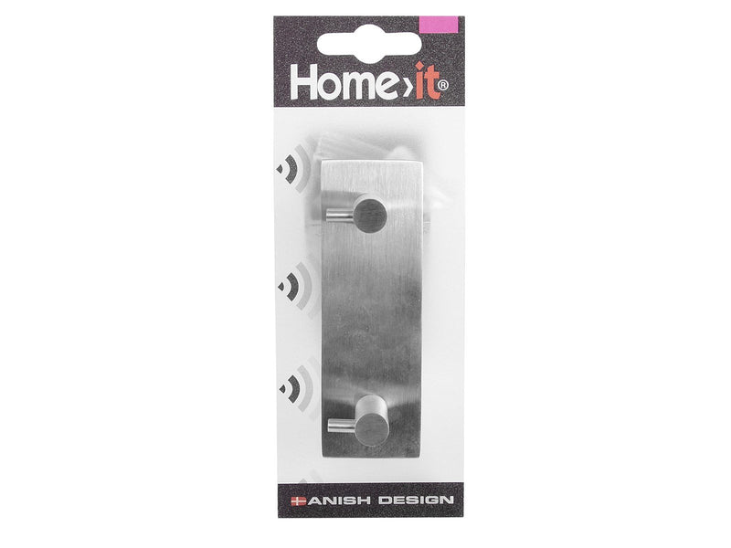 Homeit Coat rack stud with 2 pegs - stainless steel