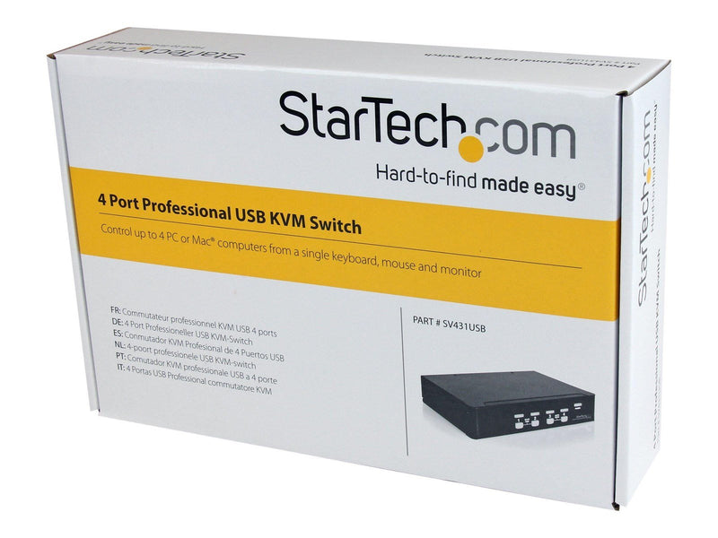 StarTech.com 4 Port Professional VGA USB KVM Switch mit Hub - KVM Switch - 4 Anschlüsse