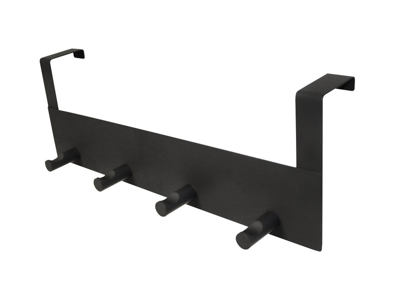 Homeit Coat rack for door - 4 pegs - Matt black