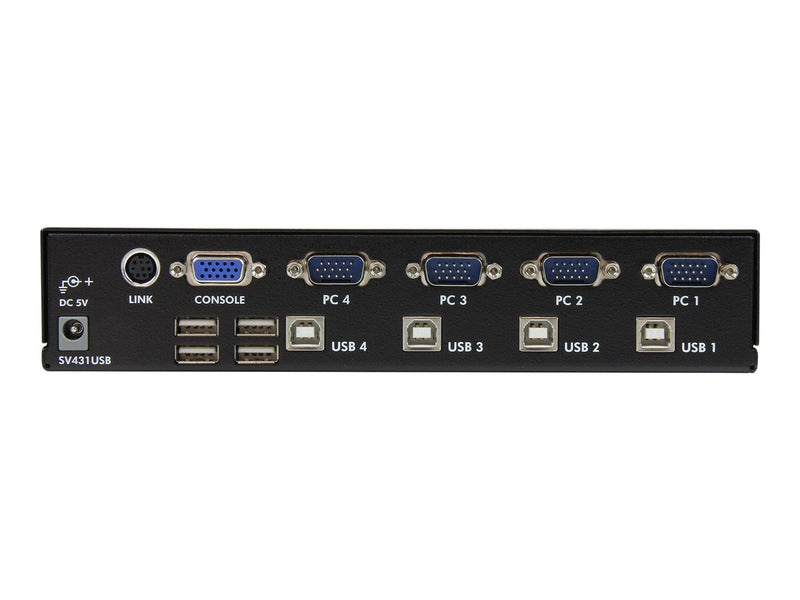 StarTech.com 4 Port Professional VGA USB KVM Switch mit Hub - KVM Switch - 4 Anschlüsse