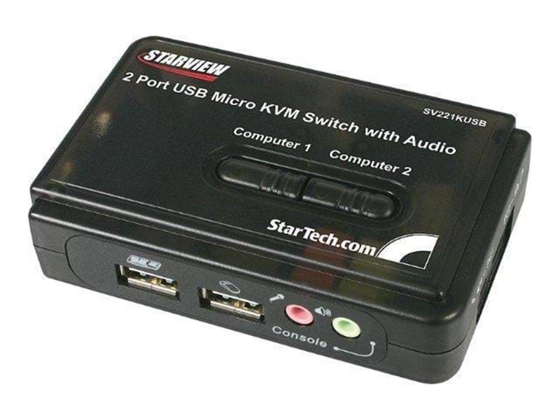 StarTech.com 2 Port USB VGA KVM Switch mit Audio und Kabel - KVM / Audio-Switch - 2 Anschlüsse