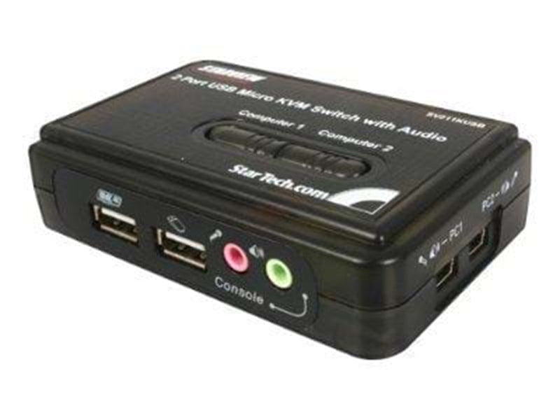 StarTech.com 2 Port USB VGA KVM Switch mit Audio und Kabel - KVM / Audio-Switch - 2 Anschlüsse