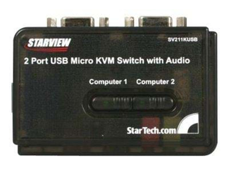 StarTech.com 2 Port USB VGA KVM Switch mit Audio und Kabel - KVM / Audio-Switch - 2 Anschlüsse